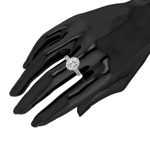 Anillo de Bodas Ovalado de Oro Blanco y Amarillo de 9K para Mujer, 1.66 Quilates, Claridad VS, Color EF, Diamante Cultivado en Laboratorio, Certificado IGI, Lujo - Product Image 3