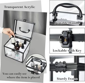 Xách tay vương miện hộp cho pageants rõ ràng Train trường hợp Acrylic mỹ phẩm hiển thị trường hợp lớn trong suốt tổ chức hộp vương miện lưu trữ - Product Image 5