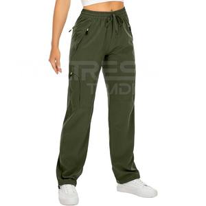 Pantalon de survêtement Cargo léger à séchage rapide UPF 50 poches zippées Service OEM Pantalon décontracté en coton de haute qualité pour femmes - Product Image 3