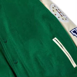 Veste bomber coupe-vent streetwear d'hiver personnalisée pour hommes, laine/polyester, logo brodé avec positions de logo personnalisées, vestes pour hommes - Product Image 4