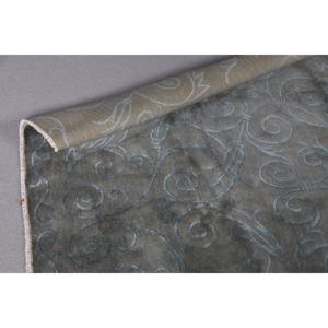 พรมตุรกีวินเทจขนาดใหญ่ 5.5x7.9 ฟุต พรมขนสัตว์ลายดอกไม้สีเทา - Product Image 5