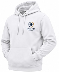 Sudadera con Capucha Blanca para Hombre de Index Apparel, Corte Regular, Informal, para Otoño, con Logotipo Estampado en la Parte Delantera - Product Image 2