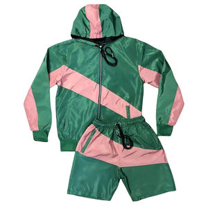 Conjunto cortavientos personalizado para hombre, conjunto doble, conjunto de 2 piezas, conjunto de pantalones cortos cortavientos multicolor para hombre - Product Image 1