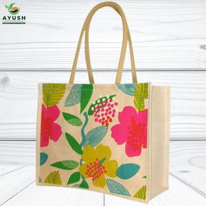 ถุงช้อปปิ้งสำหรับขายสินค้าปลีก ทำจากปอกระเจาและผ้าฝ้ายธรรมชาติ สำหรับตลาดและห้างสรรพสินค้า - Product Image 6