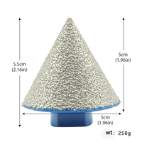 Outil de chanfrein diamanté brasé sous vide Tête de meulage conique/en forme de parapluie ODM personnalisable pour le perçage de carreaux/pierres/marbres