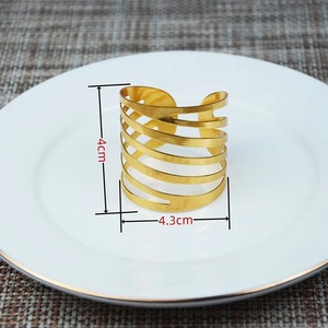 Porte-serviette en argent brillant pour table à manger élégante, fêtes de mariage, hôtel, finition polie - Product Image 2