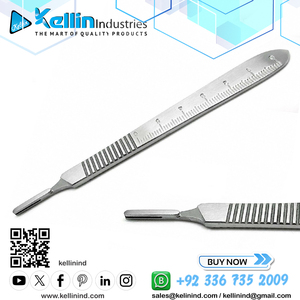 Juego de 2 Piezas de Mangos de Bisturí Manuales de Acero Inoxidable N.° 3 y N.° 4, Instrumentos Quirúrgicos Generales Reutilizables - Product Image 2