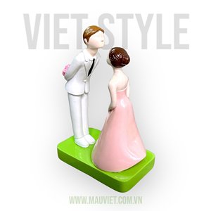 Statue en polyrésine pour la décoration de la maison-Couple des mariés Dip romantique Dancing Bride and Groom Figurines personnalisables de bonne qualité - Product Image 5