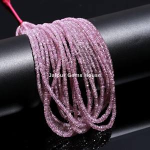 Rare Natural <b>PINK</b> SAPPHIRE Faceted Rondelle Beads, 3mm Sapphire Gemstone Beads, AAA Transparent Loose Sapphire Beads for Jewelry - Product Image 2