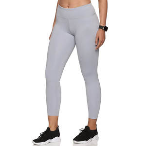 Leggings de gimnasio de cintura media sólidos para mujer, pantalones de Yoga para correr, conjunto de dos piezas, transpirable LICRA ligero/poliéster - Product Image 2