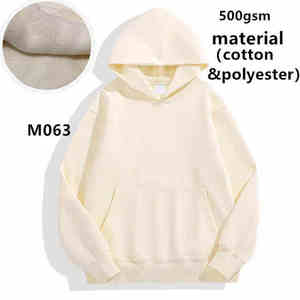 High Quality 100% Cotton <b>Fleece</b> Lightweight Breathable Eco-Friendly <b>Oversized</b> Pullover <b>Hoodie</b> Double-Layer Men Autumn Puff - Product Image 4