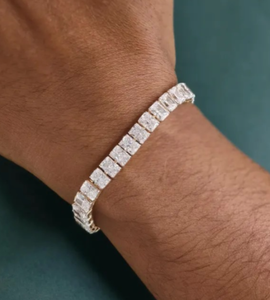Radiant Cut Moissanite Diamond Tennis Bracelet 925 Sterling Silver Customizedmoissanite Bracelet para boda - Product Image 3