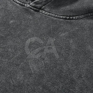 Sweats à capuche décontractés unis pour hommes Meilleure vente prix d'usine Sweats à capuche délavés à l'acide pour hommes - Product Image 6