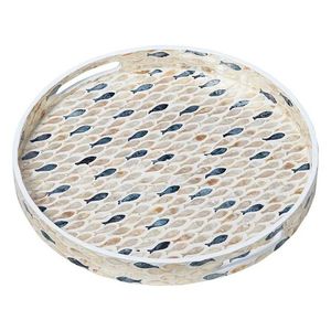 Home decorative tabletop tea coffee serving trays <b>mother</b> of pearl tableware server dishes in reasonable price - Product Image 2