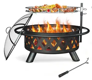 Venta caliente 30 pulgadas Fire Pit BBQ Fire Pit Garden Barbacoa Grill BBQ Bowl Fire Pit para acampar al aire libre