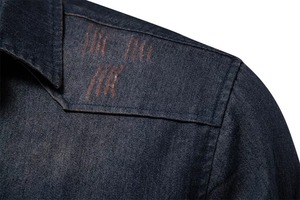 Camisas de manga larga personalizadas para hombre, camisas de mezclilla desgastada de último diseño, de corte Regular, informales, talla grande - Product Image 5