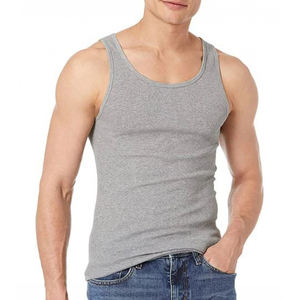 Débardeurs de sport pour hommes 100% coton Logo personnalisé Entraînement sans manches Veste d'été Musculation Singlet de musculation T-shirt de fitness - Product Image 2