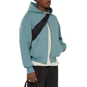 OEM venta al por mayor precio barato buena calidad 100% algodón cremallera sudaderas con capucha 3D bordado Logo hombres Jumper sudaderas con capucha Unisex liso sólido abrigo - Product Image 2