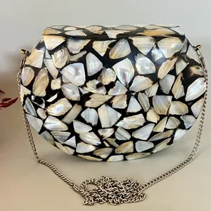 กระเป๋าโมเสคประดับมุกลายพระจันทร์ครึ่งดวงกระเป๋าปาร์ตี้ตอนเย็นกระเป๋าสะพายข้างสำหรับงานแต่งงานที่ไม่เหมือนใครหรือเป็นของขวัญพิเศษสำหรับผู้หญิง - Product Image 3