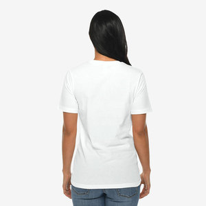 Camiseta Personalizable Ecológica y Transpirable para Mujer, de Algodón Jersey Azul, con Logotipo Bordado, Botones con Diamantes, Cuello Redondo - Product Image 2