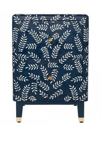 Mesita de noche contemporánea con incrustaciones de hueso CONTEMPORÁNEO tradición artesanal con incrustaciones de hueso y flores de la sala de estar India - Product Image 5