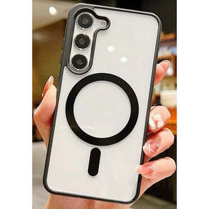 เคสใส Samsung Galaxy S25 Edge Hybrid พร้อมวงแหวนแม่เหล็กขอบสีดำ - Product Image 1