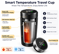 Bouteille d'eau intelligente d'extérieur personnalisée en acier inoxydable 500 ml avec rappel de température et écran LED pour le voyage