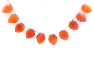 Pierres précieuses en vrac de cornaline à facettes orange perles en forme de goutte polies pour la fabrication de bijoux pour bracelets et collier - Product Image 5