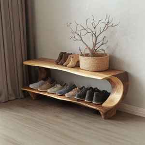 Étagère à chaussures multi-niveaux en corne d'animal, faite à la main, organisateur de rangement, étagère de présentation supérieure pour entrée, salon, décoration intérieure - Product Image 3