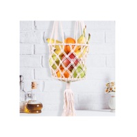 Thème attrayant gros fait à la main en macramé panier de rangement décorer coton corde tissé à la main panier creux avec poignée
