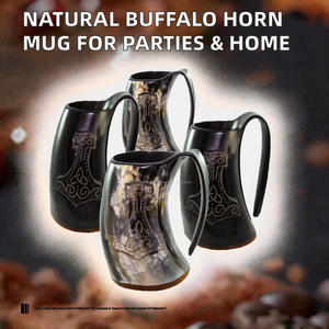 Taza de Cuerno de Búfalo con Asa, Hecha a Mano en India, Moderna y de Lujo, Apta para Lavavajillas, Personalizable, Precio Bajo - Product Image 6