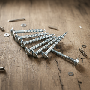 Tornillo Autorroscante para Madera de Acero al Carbono de Alta Resistencia Clase 4, Cabeza Pan, Phillips/Pozi Drive, Rosca Gruesa, Zincado, Métrico/Pulgadas - Product Image 1