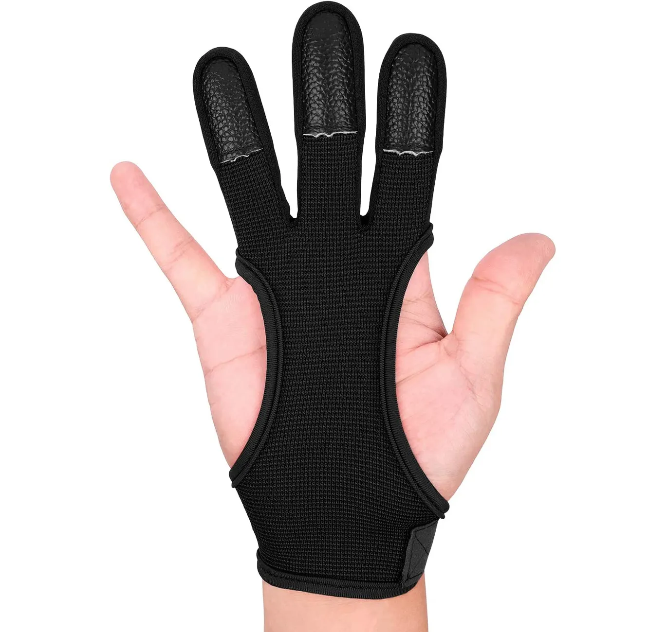 ถุงมือหนังป้องกันนิ้วสำหรับผู้ใหญ่อุปกรณ์เสริมสำหรับยิงธนูธนูล่าสัตว์