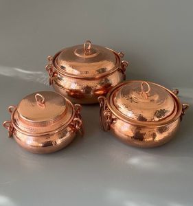 <b>Indian</b> Manufactured Wholesale Home Kitchen Cookware Dutch Oven Soup Milk Steak Frying <b>Pot</b> Copper Cooking <b>Pot</b> <b>Pan</b> Cookware Sets - Product Image 5