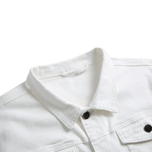 Veste en jean décontractée vintage pour homme, hiver, délavée à l'acide, broderie, patchwork, boutons, mélange polyester/coton, coupe-vent - Product Image 3