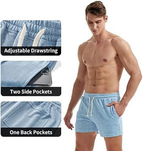 Short d'été léger pour homme-parfait pour les activités de plein air d'été en coton éponge français respirant mode personnalisée - Product Image 3