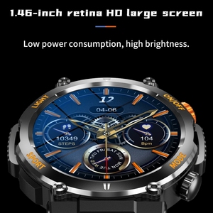 Reloj inteligente HT17 con pantalla HD de 1,46 pulgadas, monitor de frecuencia cardíaca, IP67, batería de 450 mAh para hombre, reloj deportivo con pantalla táctil y control por aplicación. - Product Image 4