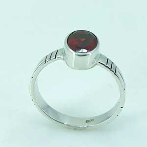 Boho Style <b>Garnet</b> 925 Sterling <b>Silver</b> Handmade <b>Ring</b> January Birthstone Jewelry Rhodium Perfect Gift for Her Birthday Anniversary - Product Image 5