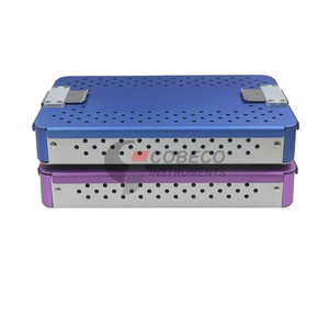 Surgical Grade Aluminum Tray for Autoclave Sterilization Perforated Pan Medical Instrument Organizer with Lid - Product Image 3