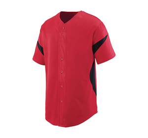 Fournisseur de maillots de baseball OEM, vêtements de sport légers en polyester à boutons, détails du joueur en twill, production rapide - Product Image 3