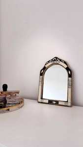 Traditional Handmade Bone Inlay Wall <b>Mirror</b> Frame, Elegant <b>Mosaic</b> Pattern Wooden <b>Mirror</b> for Home, Hotel, Resort & Villa Décor - Product Image 5