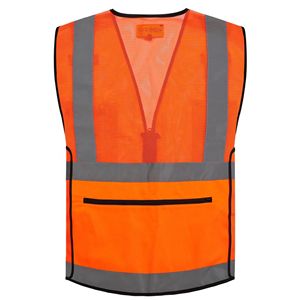 Venta al por mayor de alta visibilidad reflectante hombres chaleco 5 dimensiones bolsillo malla transpirable alta visibilidad ropa de trabajo para la construcción y la seguridad - Product Image 2