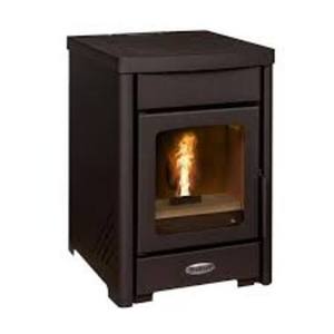 Nouveau poêle à bois Hearthstone, porte simple, fonte noire, autoportant avec bac à cendres, ventilation directe, moderne, extérieur, à bois et granulés - Product Image 1