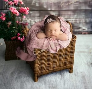 Cesta de bambú portátil de caña Natural de estilo elegante para bebé recién nacido, cuna de cama, nuevo diseño, accesorios de fotografía para recién nacidos - Product Image 4