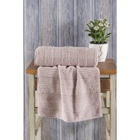 Serviette de toilette Varol Lavin 100% coton premium 50x90cm, motif carré brodé, douce et compressée, pour la maison, la cuisine et les enfants