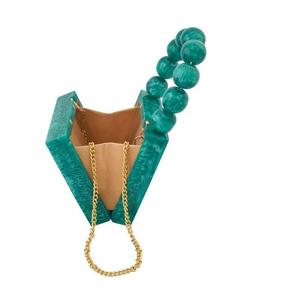 Bolso de Mano de Lujo para Mujer, Diseño de Resina, Cierre Abierto, Hecho a Mano, Adorno de Metal y Piedras, Botón de Perla, Ideal para Novias, Superventas - Product Image 4