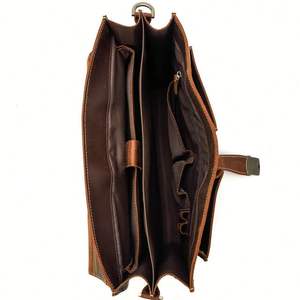 Fournisseurs de dropshipping, vente en gros, sac messager de luxe en cuir de vache pour ordinateur portable 14 pouces, sacoche vintage, sac à main unisexe - Product Image 6