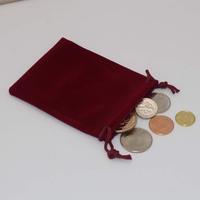 Emballage Tissu Mini Velours Cadeau Sac Avec Cordon, Bordeaux Rouge Velours Tissu Bijoux Pochettes Grossiste