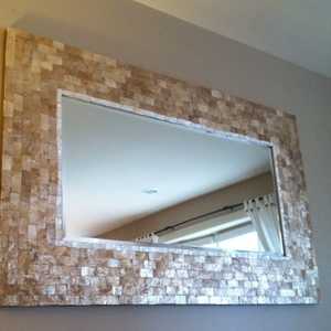 Miroir mural rond en bois fait à la main de luxe moderne avec incrustation de serpillière Décoration intérieure pour le salon Prix d'usine Vente - Product Image 2