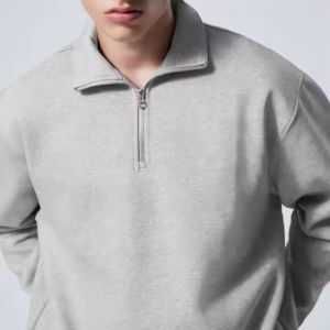 Sweat-shirts en polaire à demi-zip pour hommes, multicolores, surdimensionnés, col montant, fermeture éclair quart de tour, en vente en gros, OEM - Product Image 4